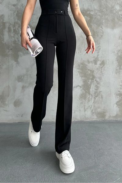 Vespo Double Button Lycra Palazzo Trousers