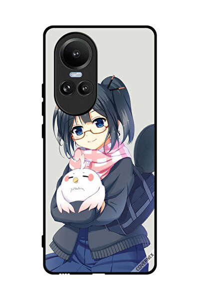 Covernex غطاء حماية لهاتف Oppo Reno10 - رسم فتاة تحمل حيوانًا أليفًا