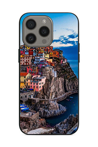 Covernex غطاء حماية لهاتف Apple iPhone 15 Pro Max - منازل ملونة على البحر