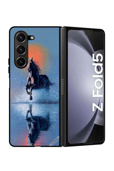 Covernex غطاء حماية لهاتف سامسونج جالاكسي زد فولد 5 - رسم حصان يركض في الماء