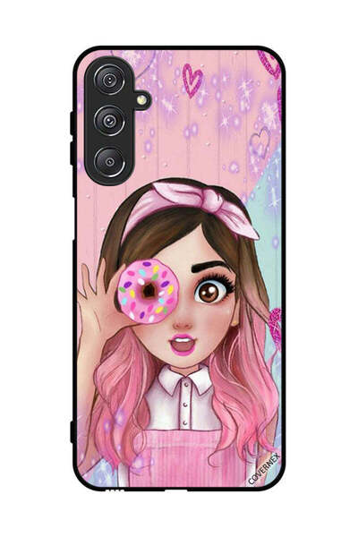 Covernex غطاء حماية لهاتف سامسونج جالاكسي M34 5G، رسم فتاة محبة للدونات