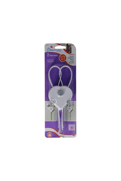 Dreambaby 2-Piece Multi-Touch Release Cabinet Flexi Lock Set for Child Safety White