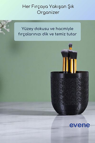 Evene Organizer μακιγιάζ Θήκη για πινέλο μακιγιάζ Organizer Organizer Μαύρο Χρώμα Μοντέλο 77