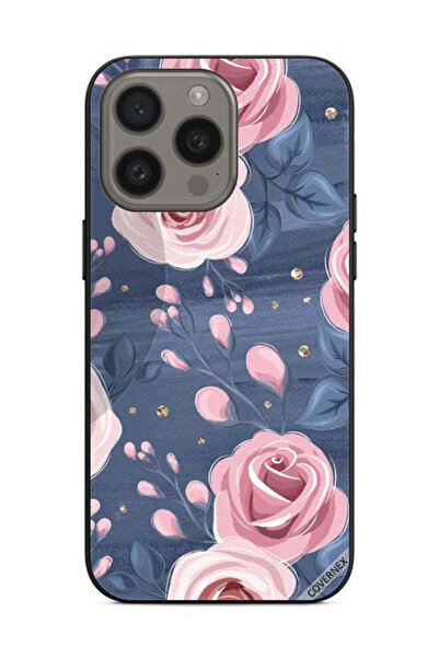 Covernex غطاء حماية لهاتف Apple iPhone 15 Pro Max بنقشة الورود والأوراق