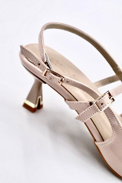 Sister in Love Asta Short Heeled Buckle Patent Leather Stiletto