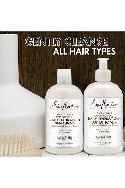 Shea Moisture 100% Coconut Oil Daily Hydration Shampoo & Conditioner 13 fl. oz.