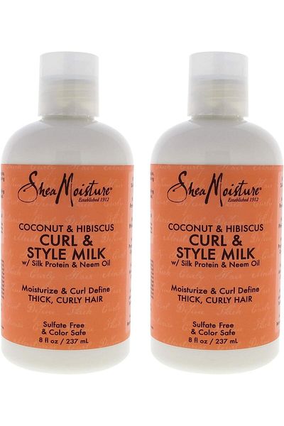 Shea Moisture Coconut & Hibiscus Curl Style Milk by Shea Moisture - Two-Pack, Unisex, 236ml, for Curly Hair