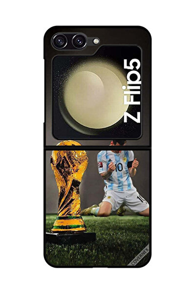 Covernex غطاء حماية لهاتف سامسونج جالاكسي زد فليب 5 مع صورة ليو ميسي وكأس الفيفا