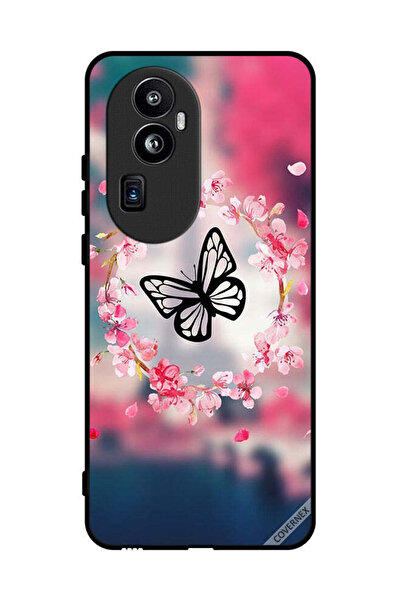 Covernex غطاء حماية لهاتف Oppo Reno 10 Pro Plus بتصميم فراشة وحلقة زهور