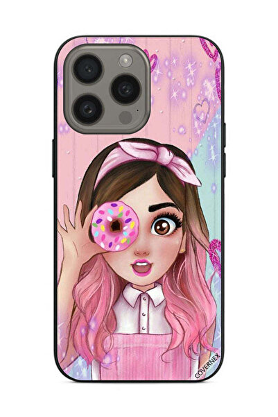 Covernex غطاء حماية لهاتف Apple iPhone 15 Pro - رسم فتاة محبة للدونات