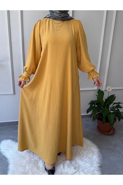 afife Plus Size Aerobin Fabric A-Line Mobile Belt Dress