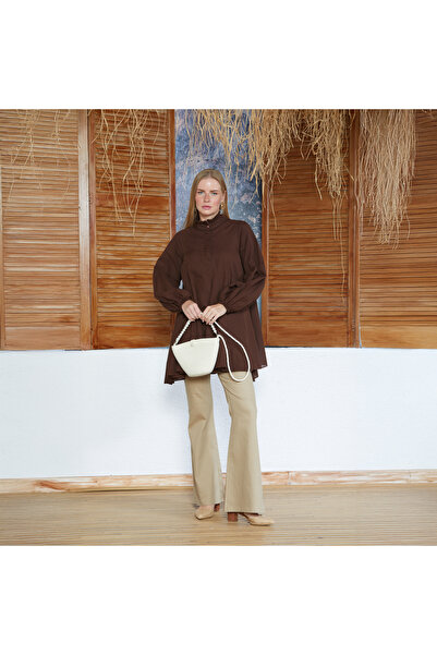 MİZZA COLLECTİON İSPANYOL PAÇA PANTOLON - ÖNDEN DİKİŞLİ - VİZON (%100 PAMUK)