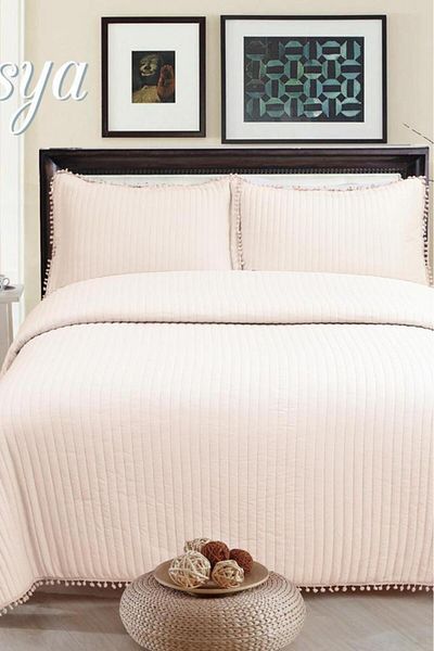 Çeyiz Diyarı Asian Fiber Filled Double 240X260 cm Bedspread Powder