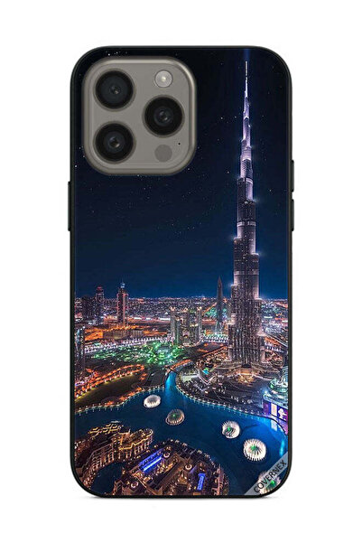 Covernex غطاء حماية لهاتف Apple iPhone 15 Pro منظر ليلي لوسط المدينة