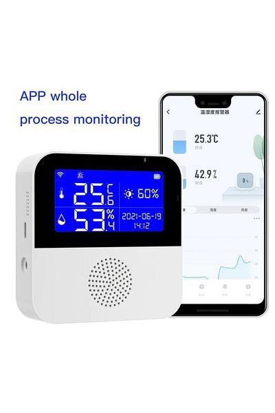 divendi-ro Smart Thermostat WiFi, Temperature and Humidity, LCD Display, Tuya Smart/Smart Life App - White