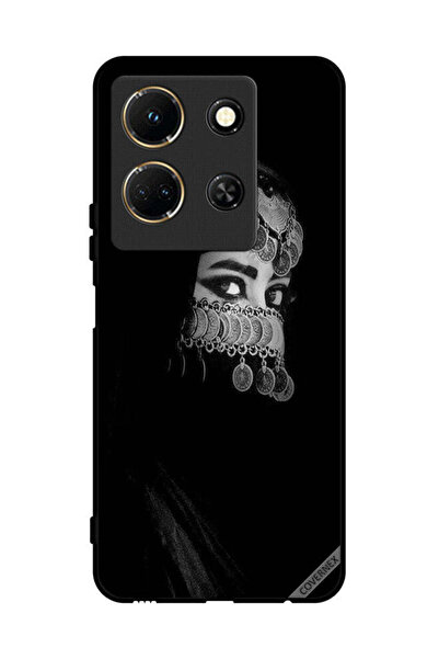 Covernex غطاء حماية لهاتف Infinix Note 30، فتاة ذات عيون جميلة ووجه مزين بالم...