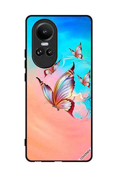 Covernex غطاء حماية لهاتف Oppo Reno10 - فراشات تحلق فوق لون الطلاء