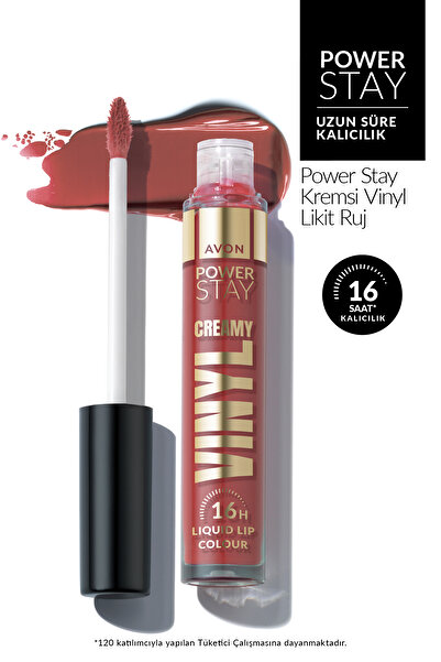 AVON Power Stay Kremsi Vinyl Likit Ruj - Nude Muse