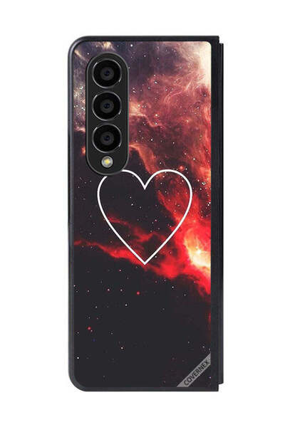 Covernex غطاء حماية لهاتف سامسونج جالاكسي زد فولد 4 بتصميم قلب في الفضاء