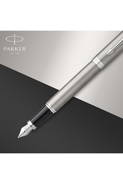 Mena Rise Şirinshop Im Filler |   Stainless Steel with Chrome Trim |   Medium Nib and Blue Ink Fountain Pen