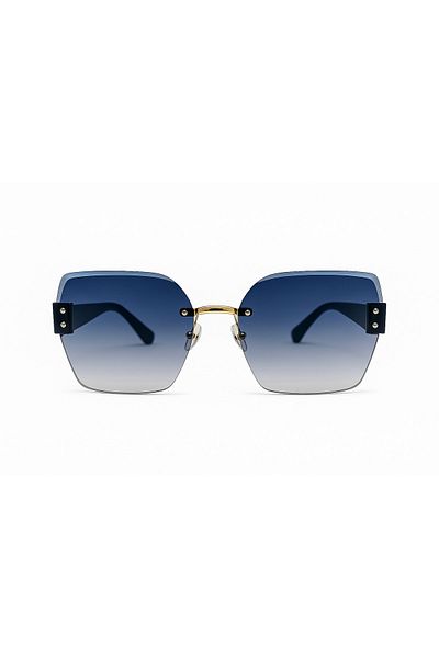 Toz Vintage Darmia Blue Handle, Blue Gradient Glass Vintage & Retro Sunglasses