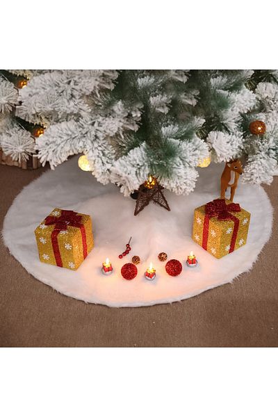 YXHZVON Christmas Tree Mat , Fur, White, 78 Cm