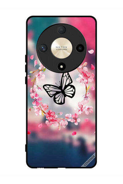 Covernex غطاء حماية لهاتف Honor X9b - فراشة في خاتم زهور