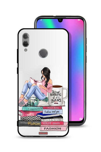 Tolwak غطاء حماية لهاتف Honor 10 Lite بتصميم فتاة وكتب الموضة