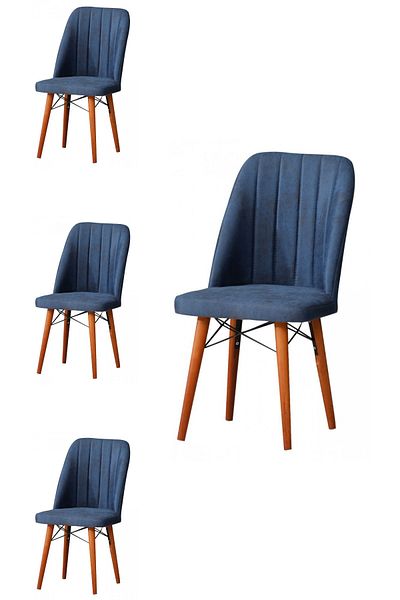 Desire Set Scaune Berlin, 4 buc Package, dining, bucatarie, tapitate cu material textil, picioare lemn