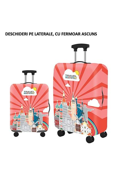 TYBO Trolley protective cover, made of polyester, elastic, hidden zipper closure, size M