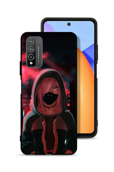 Tolwak غطاء حماية لهاتف Honor 10X Lite برسومات فتاة ترتدي قناعًا