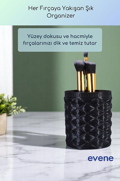 Evene Organizer μακιγιάζ Θήκη για πινέλο μακιγιάζ Organizer Organizer Μαύρο Χρώμα Μοντέλο 85