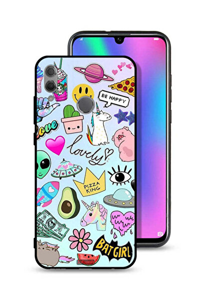 Tolwak غطاء حماية لهاتف Honor 10 Lite بملصقات جميلة