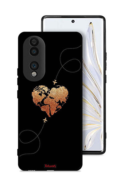 Tolwak غطاء حماية لهاتف Honor 70 بتصميم طائرات تلامس القلب
