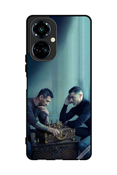 Covernex غطاء حماية لهاتف تكنو كامون 19 ميسي ضد رونالدو يلعبان الشطرنج