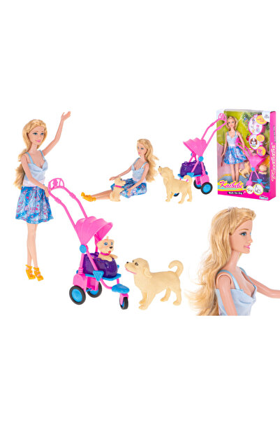 OEM Παιδική κούκλα, με κουτάβια και καρότσι, Πλαστική, Πολύχρωμη, 0+ μηνών