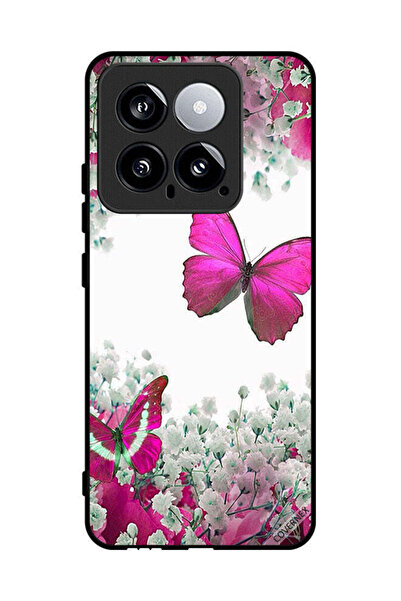 Covernex غطاء حماية لهاتف شاومي 14 بنقشة فراشات جميلة وورود صغيرة