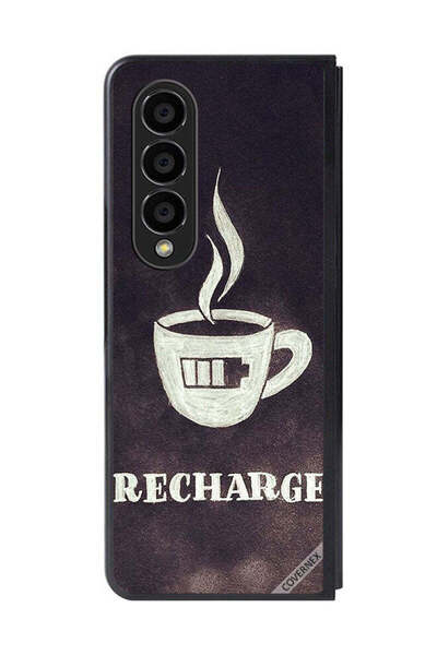 Covernex غطاء حماية لهاتف سامسونج جالاكسي زد فولد 4 قابل لإعادة الشحن بالقهوة