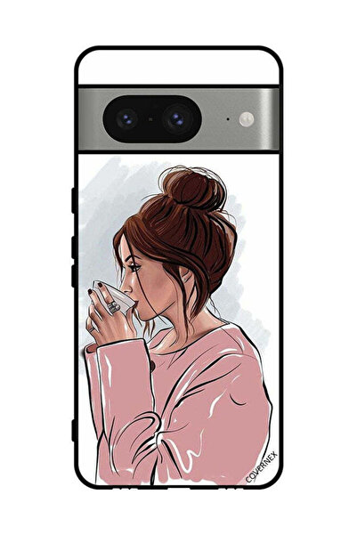 Covernex غطاء حماية لهاتف جوجل بيكسل 8 - رسم فتاة تشرب الشاي