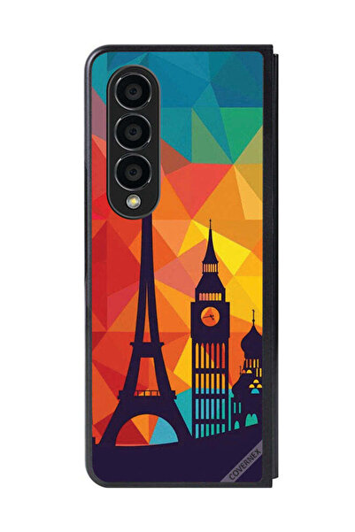 Covernex غطاء حماية لهاتف سامسونج جالاكسي زد فولد 4 بنمط باريس الملون