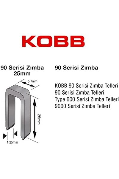Mena Rise Şirinshop Kbz9025 25mm 2500 Pieces 90 Series Heavy Duty Staple 1108107
