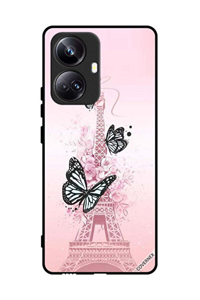 Covernex غطاء حماية لهاتف Realme 10 Pro Plus بنقشة فراشات على برج إيفل