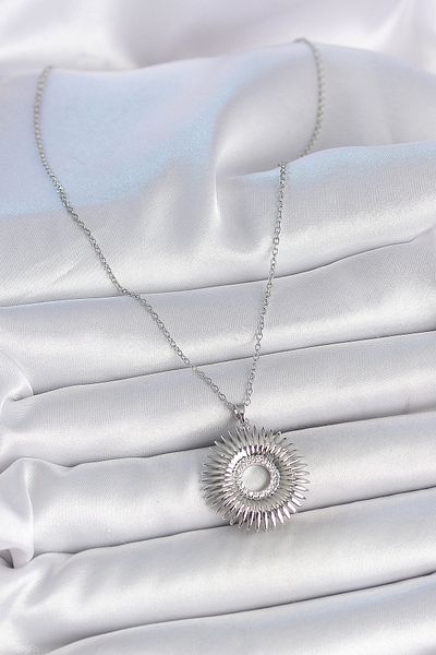 Skygo 316L Steel Silver Color Chain Zircon Stone Nova Star Model Women's Necklace - Tj-Bko10046