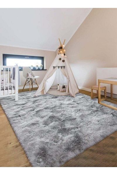 COOYA Warm Luxurious Modern Rectangular Carpet, Printed Floor Carpet Polypropylene Black/White 140x200cm