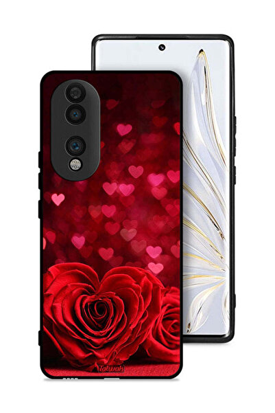 Tolwak غطاء حماية لهاتف Honor 70 بتصميم زهور على شكل قلب وفن تجريدي