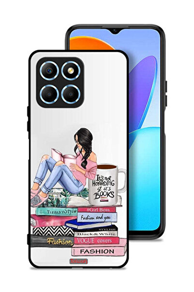 Tolwak غطاء حماية لهاتف Honor X8 5G، تصميم فتاة وكتب أزياء فنية