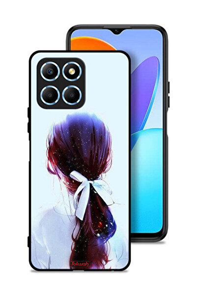 Tolwak غطاء حماية لهاتف Honor X6 مع ربطة شعر وربطة شعر وفن فتاة