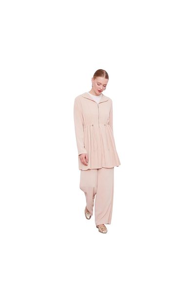 Levidor Double Suit with Gathered Waist and Pleated Detail