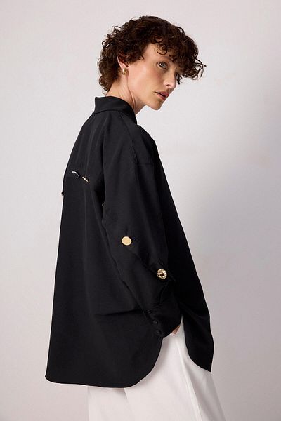 Touché Privé Metal Button Detail Poplin Shirt