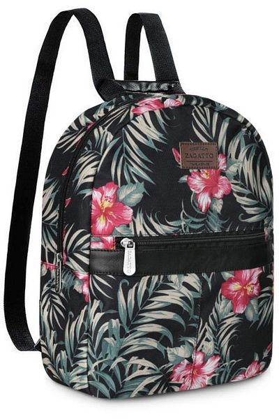 zagatto Women’s Floral Backpack, Multicolor, 42x30x12 Cm, Waterproof, Leather Details, Zg624